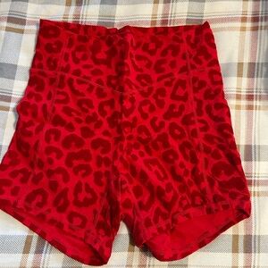 Red Leopard Print Shorts